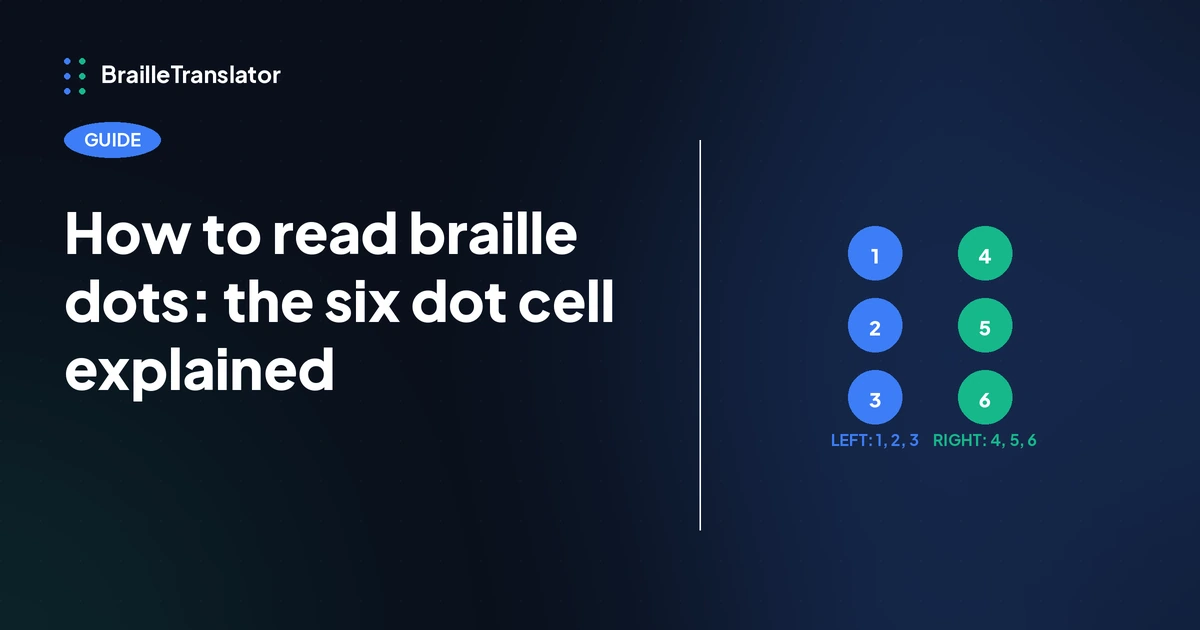 how to read braille dots
